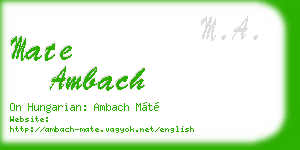 mate ambach business card